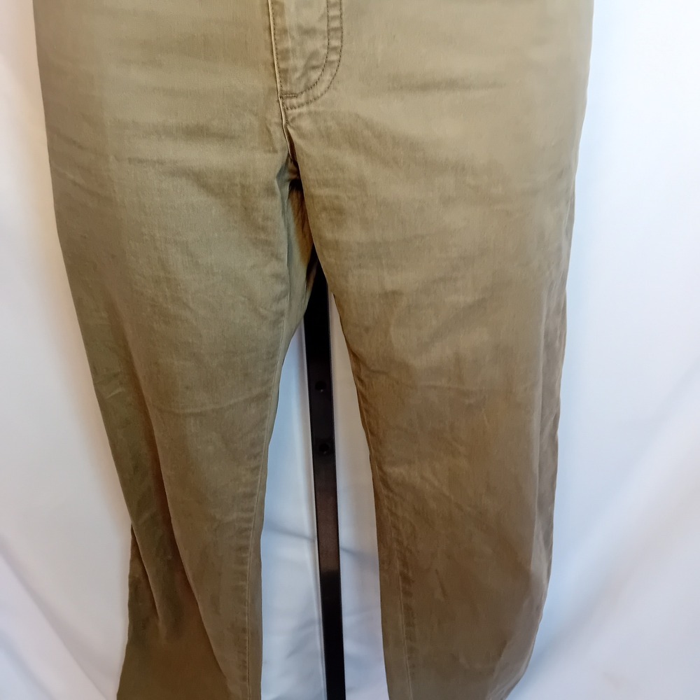 Women's Club Monaco High Rise Utility Chino Trouser Pants Straight Leg Olive 8 - Picture 8 of 16